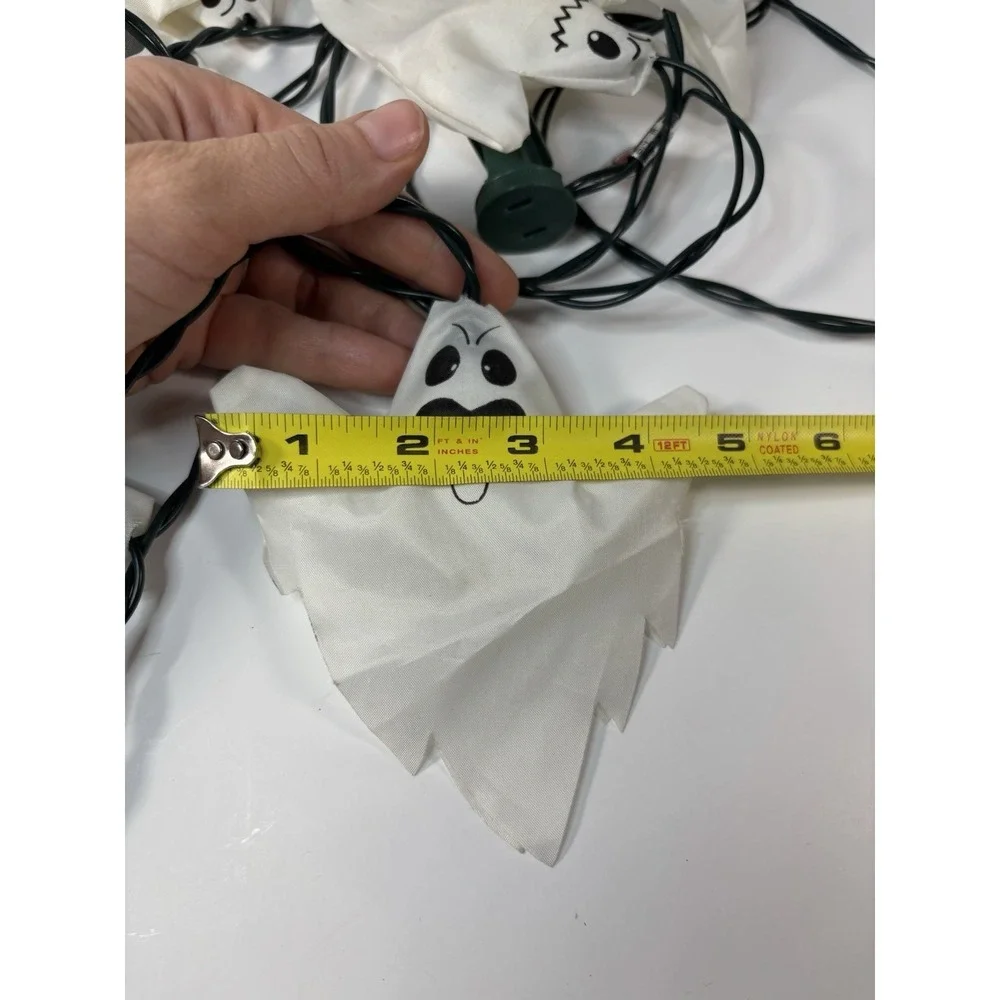 Halloween Ghost Fabric Cover String Lights 12ft Spooky Party Decor
